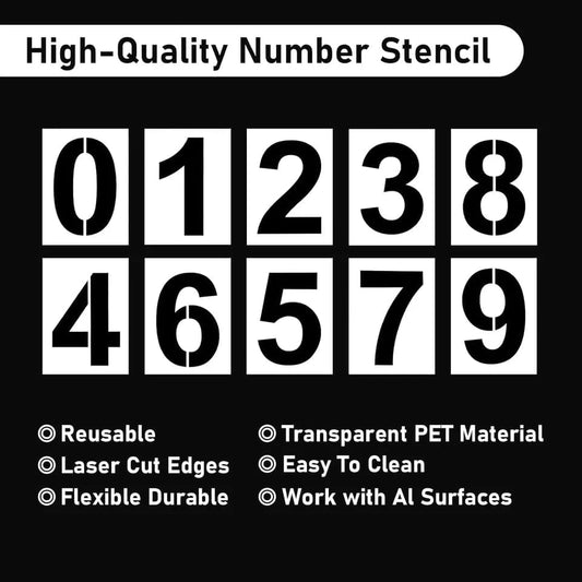 1Pc 6 Inch Number Stencils Set Plastic Number Stencil Reusable Digital Templates for Cake Stencil Mailbox Signs Parking Lot House Numbers Stencils Wall Art