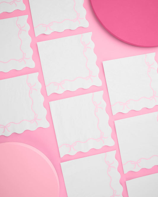 xo, Fetti Pink Bow Napkins - 3-ply, 25 pcs | Baby Shower Decorations, Spring Girl Birthday, Girls Just Wanna Be One, Tying the Knot Party Favors, Coquette Graduation, Bachelorette Decor
