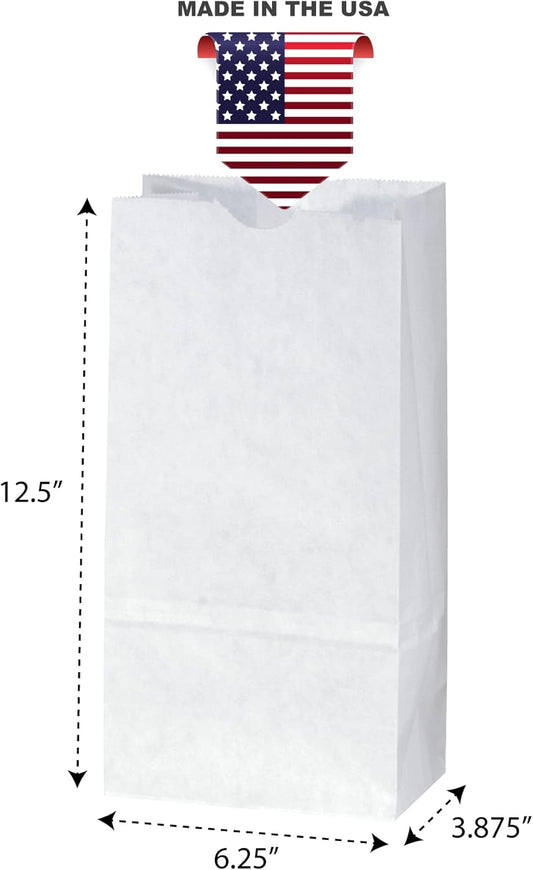 Flexicore Packaging Custom Printed White SOS Popcorn Paper Bags(10 to 1,000 QTY) (White, 6.25"x3.875"x12.5")
