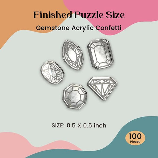 FashionJunkie4Life Gemstone Shaped Confetti | Mirror Acrylic Laser Cut Table Scatter | Brilliant Sparkling Jewel Party Decor