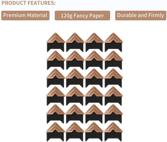 GOONAVI 15 Sheets 360 Pcs Rose-Gold Acid-Free Photo Corners Mounting Self Adhesive for DIY Photo Album Journal