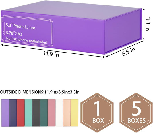 Purple Gift Boxes 11.9" x 8.5" x 3.3" with Magnetic Closure Lid Gift Box for Presents,Bridesmaid Gifts Boxe,Cute Boxes,Birthday Gift Box,Luxury for Gift Packaging, Magnetic Gift Boxe for Wrapping Gifts