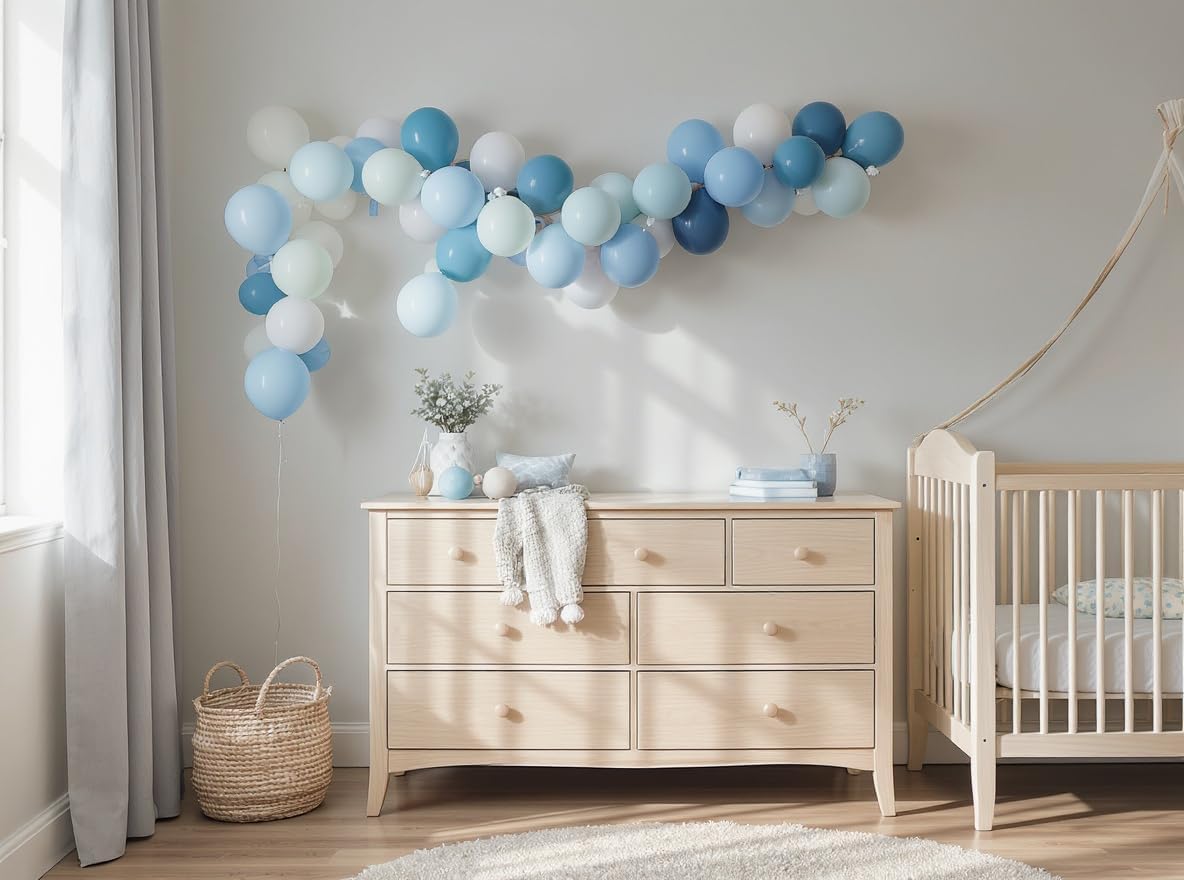 50 Pack 12 Inch Blue Latex Balloons for Party Decorations, Thick Premium Balloons for Birthday, Baby Boy Shower, Graduation, Corporate, Photo Backdrop, Arch & Garland, Air or Helium