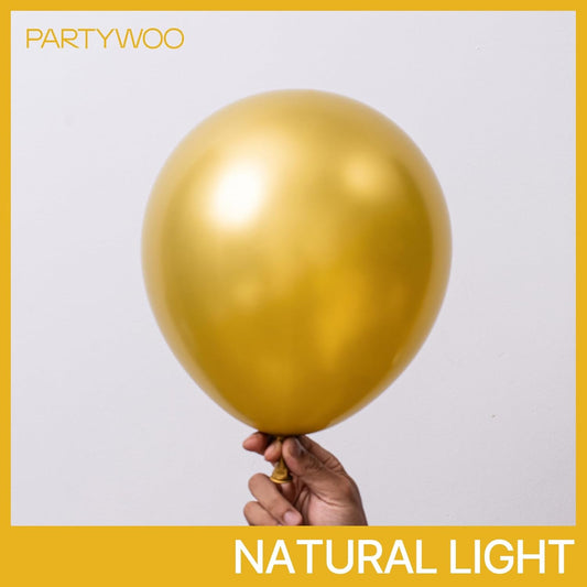 PartyWoo Gold Balloons 100pcs Different Sizes of 18 12 10 5 Inch Gold Balloon Arch Kit Garland for Birthday Wedding Anniversary Baby Shower Graduation Retirement Casino Party Decorations Gold-G101