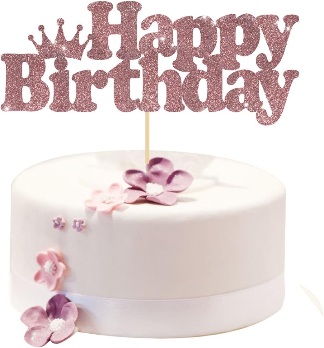 BRT Bearingshui 101th Birthday Sash and Tiara for Woman, Rose Gold Birthday Sash Crown 101 Fabulous Sash and Tiara for Woman, 101th Birthday Gifts for Happy 101th Birthday Party Favor Supplies