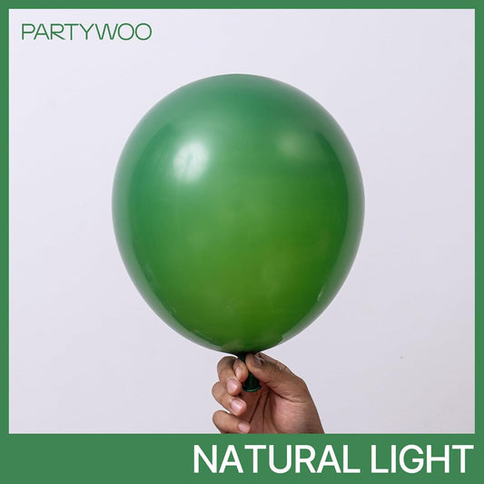 PartyWoo Dark Green Balloons 155pcs Different Sizes of 18 12 10 5 Inch Emerald Hunter Forest Green Balloon Arch Kit for Birthday Christmas Graduation Dinosaur Jungle Theme Party Decorations Green-Y56