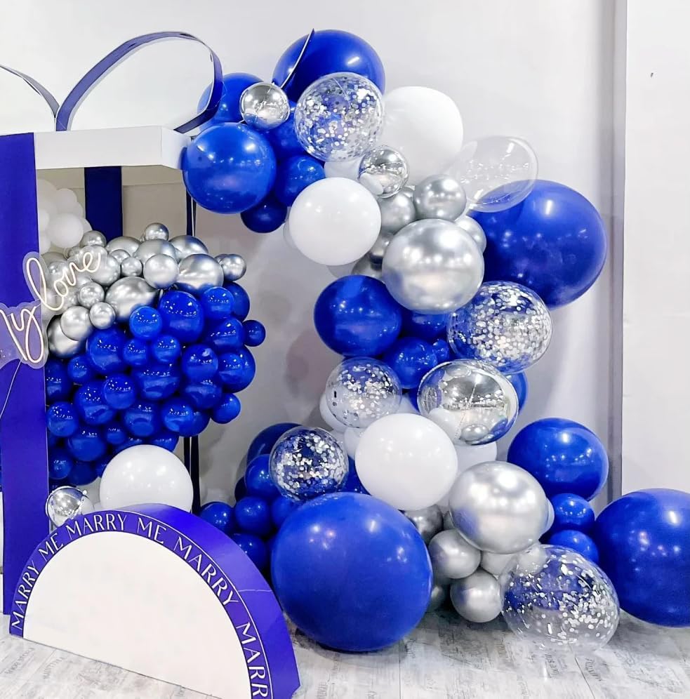 AZOWA 24 Inch Royal Blue Balloon 10 Large Latex Balloons for Party Wedding Birthday Baby Shower Decoration (Royal Blue, 10 Pcs)