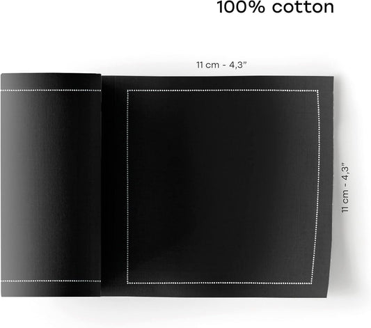 Cotton Cocktail Napkin - 4.3 x 4.3 in - 50 units per roll - Black