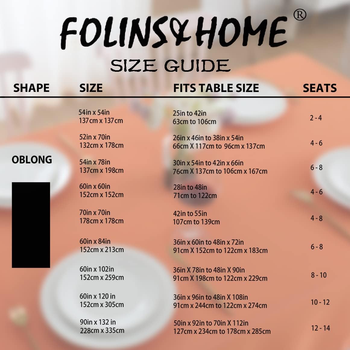 FOLINS&HOME Orange Rectangle Tablecloth 52 x 70 Wrinkle Free Waterproof Polyester Table Cloths, Spillproof Heavy Duty and Washable Table Cover for Party, Indoor and Outdoor-Oblong/Rectangular