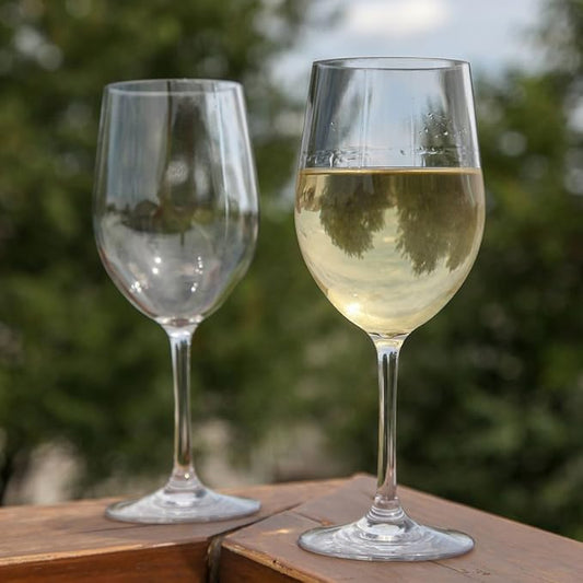 Lily's Home Unbreakable Chardonnay White Wine Glasses, Made of Shatterproof Plastic, For Indoor and Outdoor Use, Reusable and Dishwasher-Safe, Crystal Clear. 12 oz. Each, Set of 2