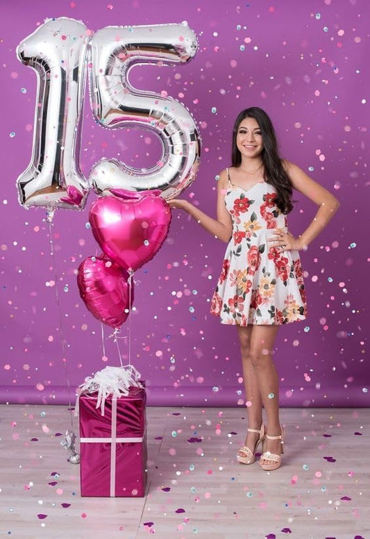 Silver Number 15 Balloon 40 inch, 15 Number Balloons, 15th Silver Birthday Decorations for Girls Boys Kids, 15 Year Old Silver Party Supplies