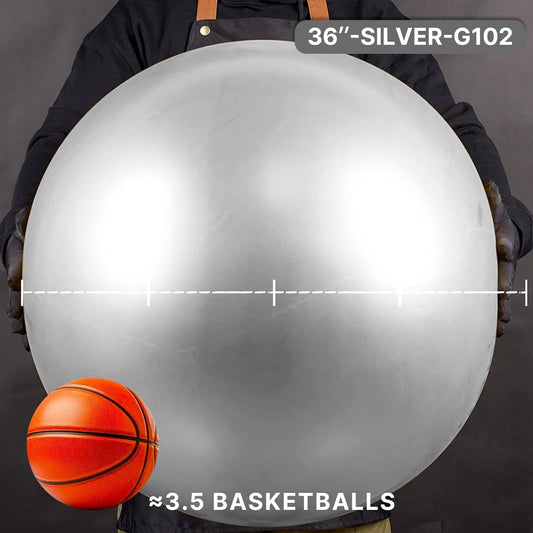 PartyWoo Metallic Silver Balloons 4pcs 36 Inch Large Big Jumbo Giant Silver Chrome Balloons for Graduation Wedding Baby Shower Bachelorette Anniversary Birthday Party Decorations Silver-G102