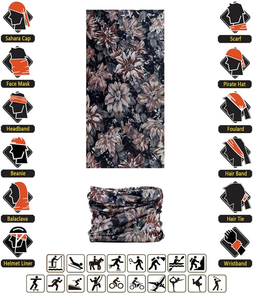 Headband Neck Gaiter Head Wrap Headwear Face Mask Magic Scarf Bandana for Men and Women