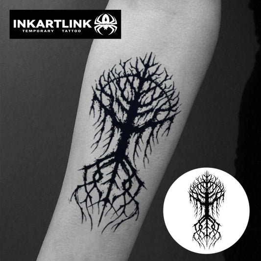 INKARTLINK Tattoo Tech, 2 Sheets Extra Large Semi Permanent Tattoo, Adult Art Design Temporary Tattoos, Lasts 1-2 Weeks, Waterproof, Realistic Look, No Adhesive, No Reflection (Mythology)134