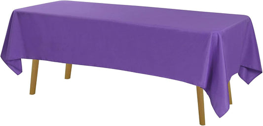 Rectangle Tablecloth 60x120 inch Washable Polyester Fabric Table Cloth for Wedding Party Dining Banquet Decoration(60x120,Purple)