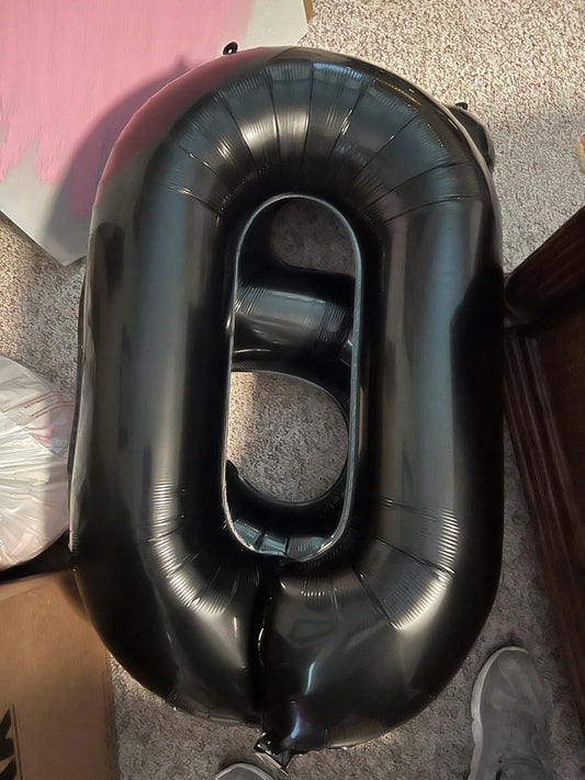 Smlpuame 40 inch Number Balloon 0-9 Black Large Number 0 Balloons,Digital Balloons for Birthday Party Celebration Decorations Supplies, Helium Foil Number Balloons for Wedding Anniversary