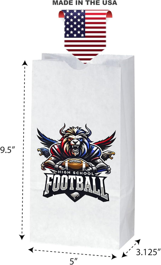 Flexicore Packaging Custom Printed White SOS Popcorn Paper Bags(10 to 1,000 QTY) (White, 5"x3.125"x9.5")