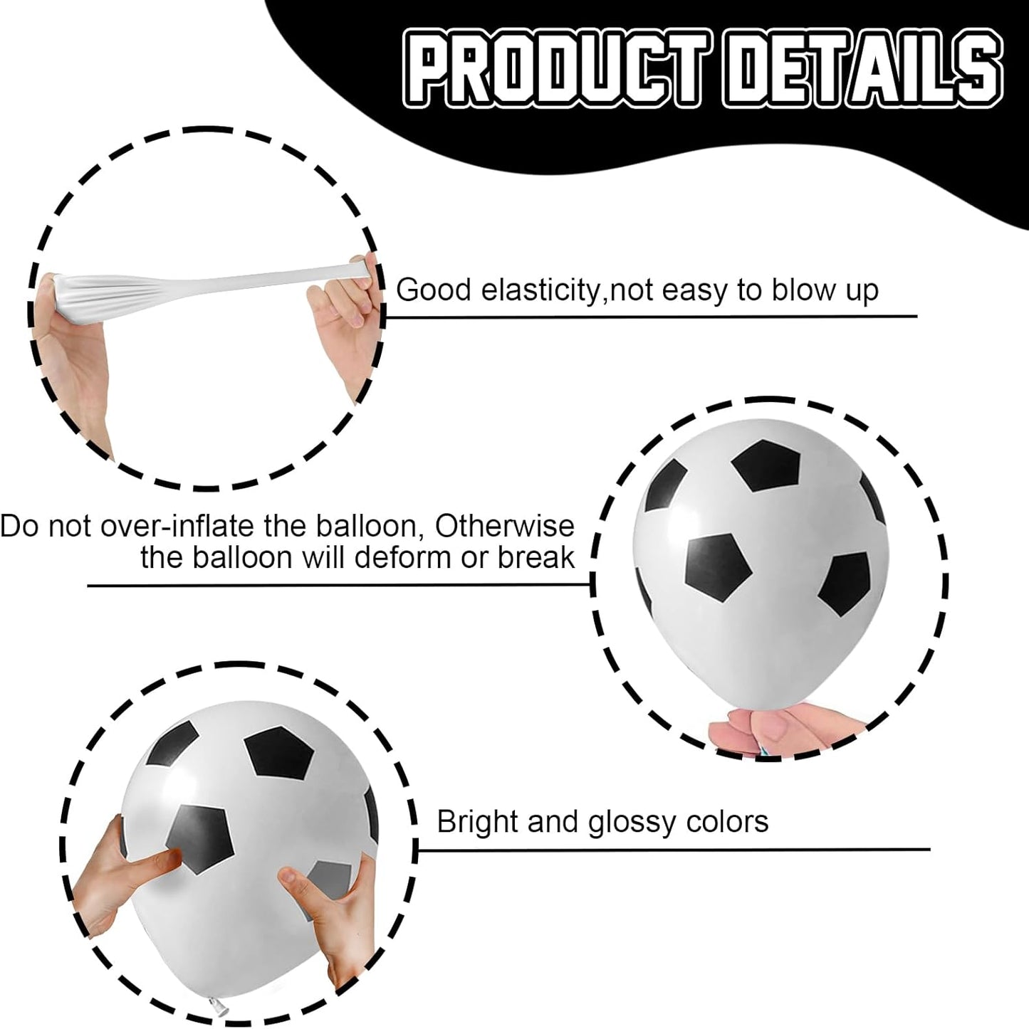 30pcs Soccer Balloon,Soccer Party Birthday Decorations,Football Balloon for Boys,12 Inch Black White Soccer Latex Balloons for Kids Football Sport Theme Party Decorations