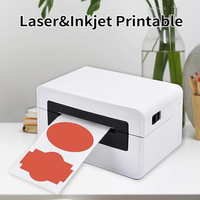 Yeachlaing Red Labels - 250 PCS 3" x 2" Fancy Shape Stickers for Storage Box or Food Jars