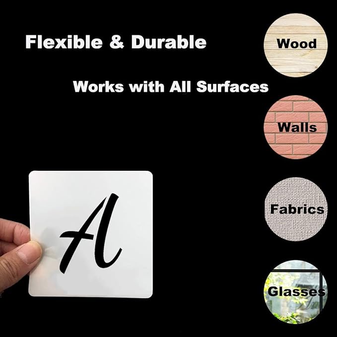 1 Inch Alphabet Letter Stencils for Painting - 70 Pack Letters and Numbers Stencil Templates with Signs for Painting on Wood, Reusable Number and Letter Stencils for Chalkboard Wood Signs & Wall Art