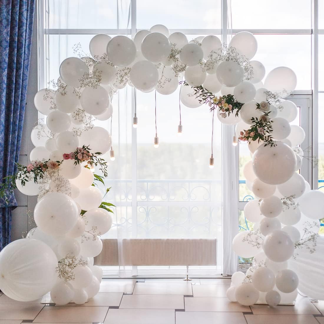 BEISHIDA 100Pcs 5 Inch Pastel White Balloons Mini Thicken Light Macaron White Latex Balloon for Birthday Wedding Reception Bridal Shower Party Decorations Supplies