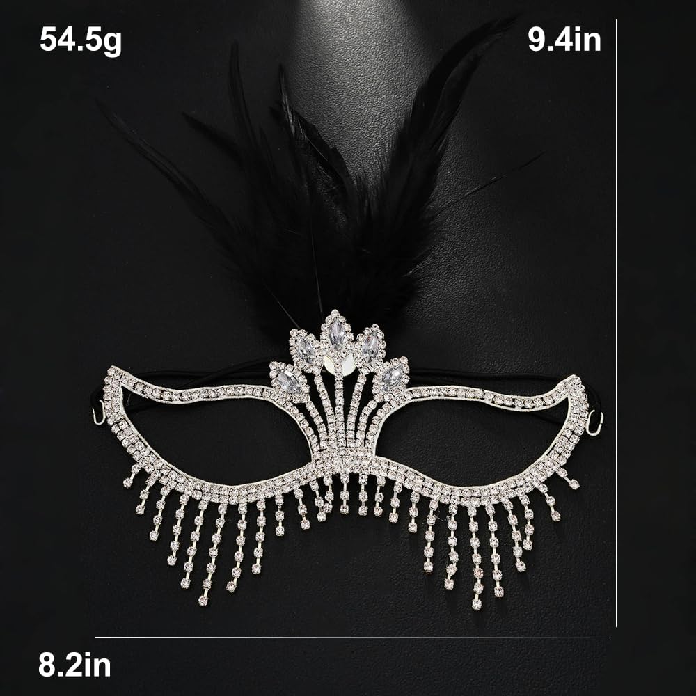 Bling Rhinestone Masquerade Mask For Women Ball Costume Crystal Face Mask Carnival Jewelry