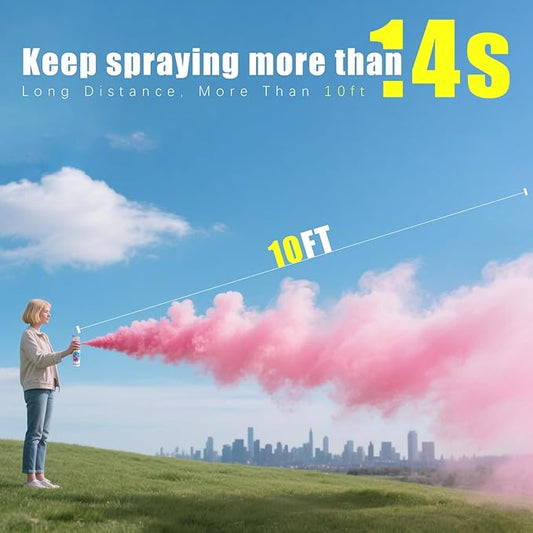 Previvo Gender Reveal Fire Extinguisher Set - 2 Pcs Pink Smoke Spary -100% Biodegradable Party Supplies- For Memorable Baby Gender Reveal Decorations &Ideas(Large Size)