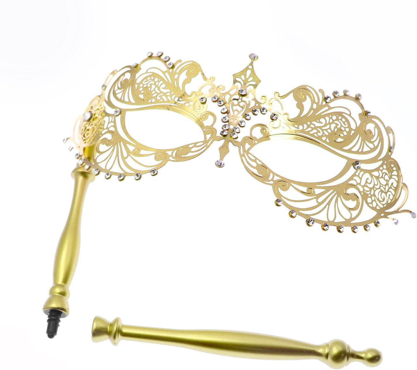 Coddsmz Masquerade Mask with Stick Venetian Mask Mardi Gras Decorations for Womens Halloween Costume Mask