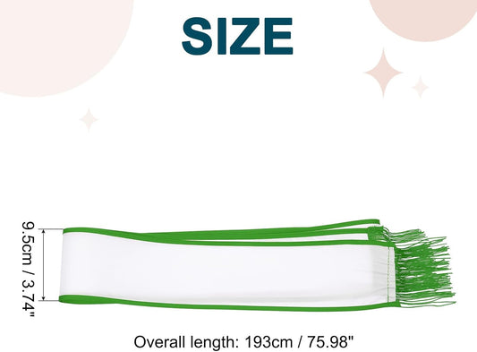 PATIKIL Blank Sash with Tassels, 1 Pcs Plain Birthday Sash Bachelorette Party Beauty Queen Sash for Women Bridesmaid Sash Mother to Be Sash for Homecoming Wedding Party, Green