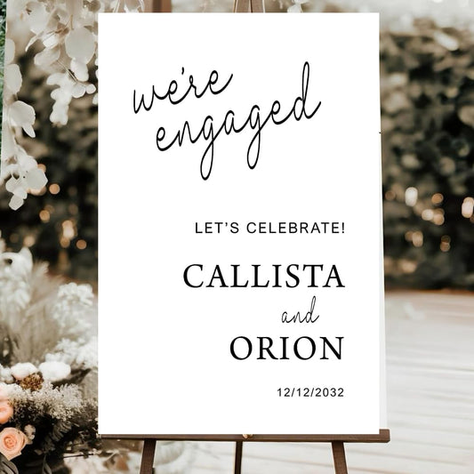 Personalized Engagement Welcome Sign – Minimalist Yard Sign for Engagement Party & Bridal Shower (Version 5)