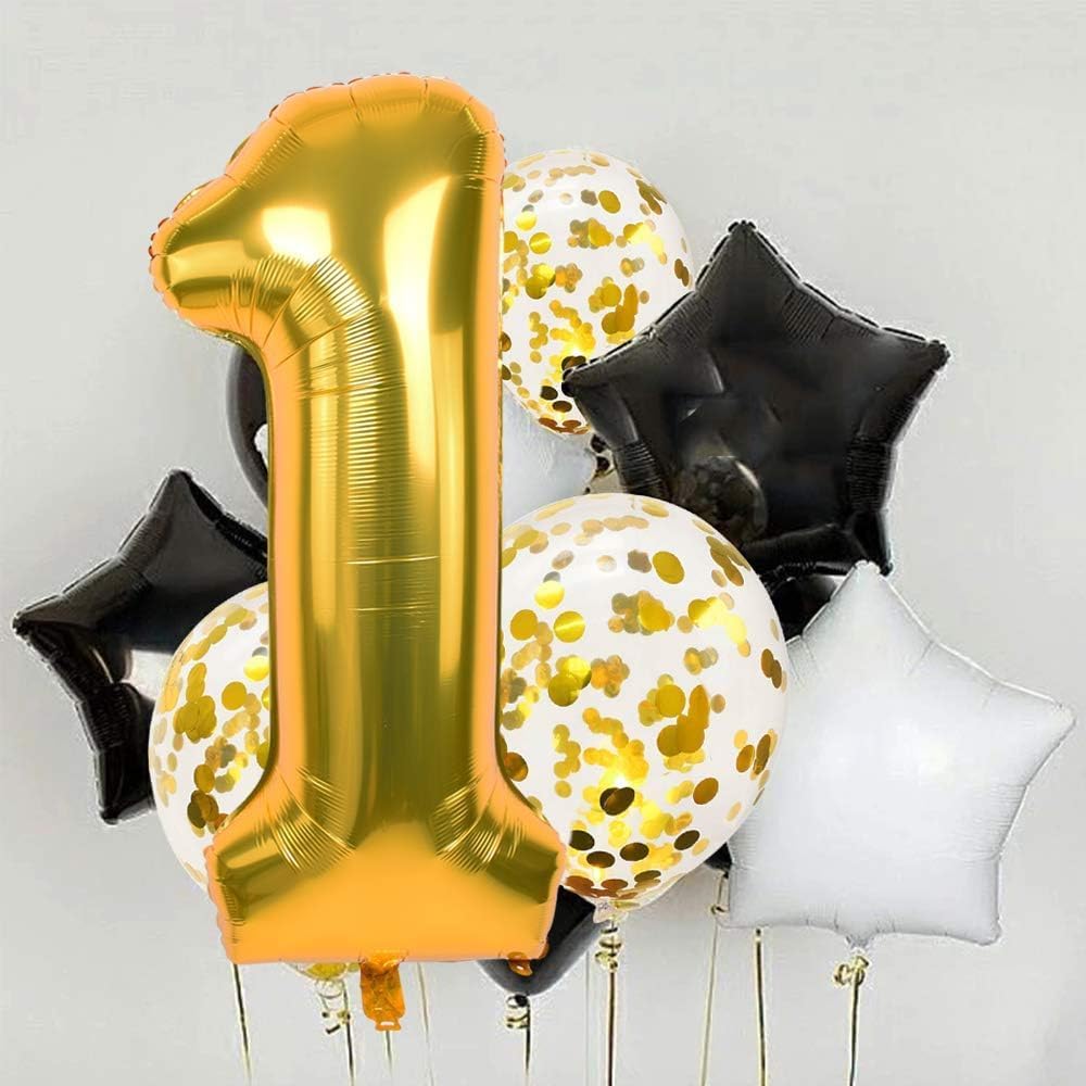 TONIFUL 40 Inch Large Gold Number 25 Balloons Giant Digital 25 or 52 Helium Balloons, Foil Mylar Big Number Balloons for 25th or 52nd Birthday Party 25th or 52nd Anniversary Supplies Decorations