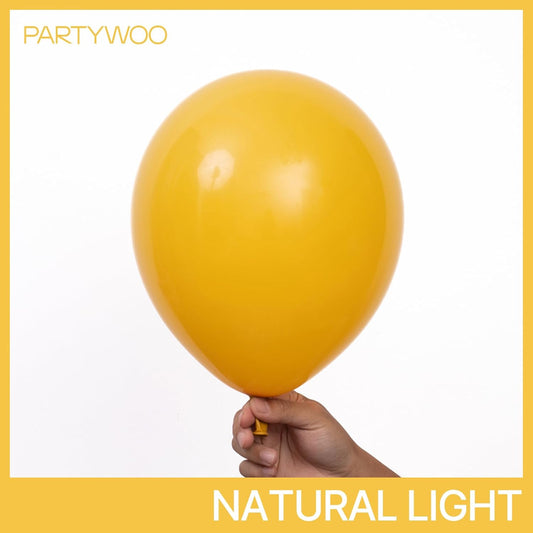 PartyWoo Mustard Yellow Balloons 101 pcs 12 Inch Fall Color Yellow Latex Helium Balloons for Graduation Thanksgiving Baby Shower Little Cutie Birthday Party Decorations Yellow-F57