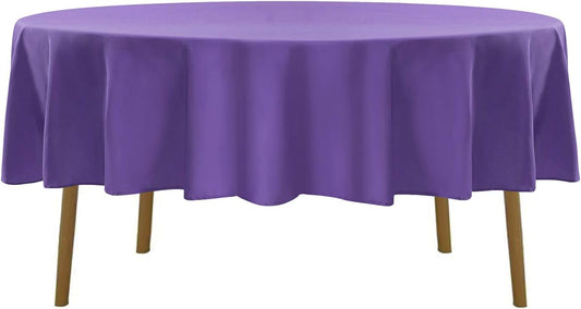 90 inch Round Tablecloth Washable Polyester Table Cloth Decorative Table Cover for Wedding Party Dining Banquet(90 inch,Purple)