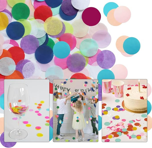 10000 Pieces 1 Inch Round Tissue Paper Confetti, 3.5 oz Multicolor Round Tissue Confetti, for Weddings, Anniversaries, Arts Craft DIY Scrapbooking (20 Colors)