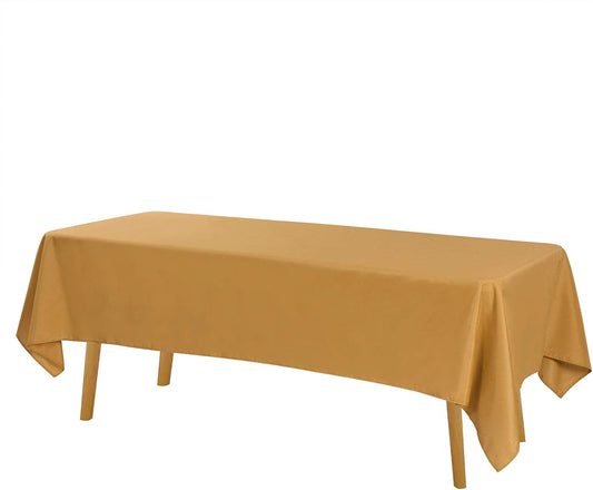 Rectangle Tablecloth 60x120 inch Washable Polyester Fabric Table Cloth for Wedding Party Dining Banquet Decoration(60x120, Gold)