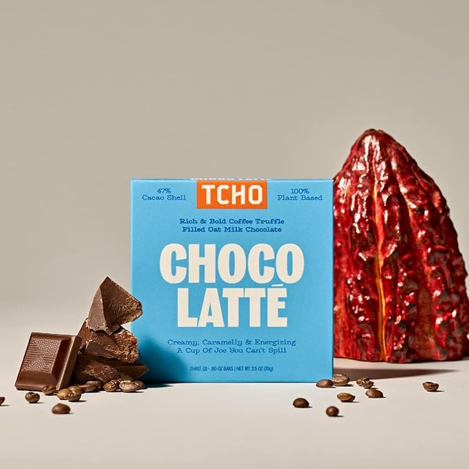 TCHO Choco Latte 47% Oat Milk Chocolate Bars (5 pack) | Plant Based, Organic & Fair Trade, | Non GMO, Non-Dairy, Vegan Chocolate, Soy Free (2.5oz each)