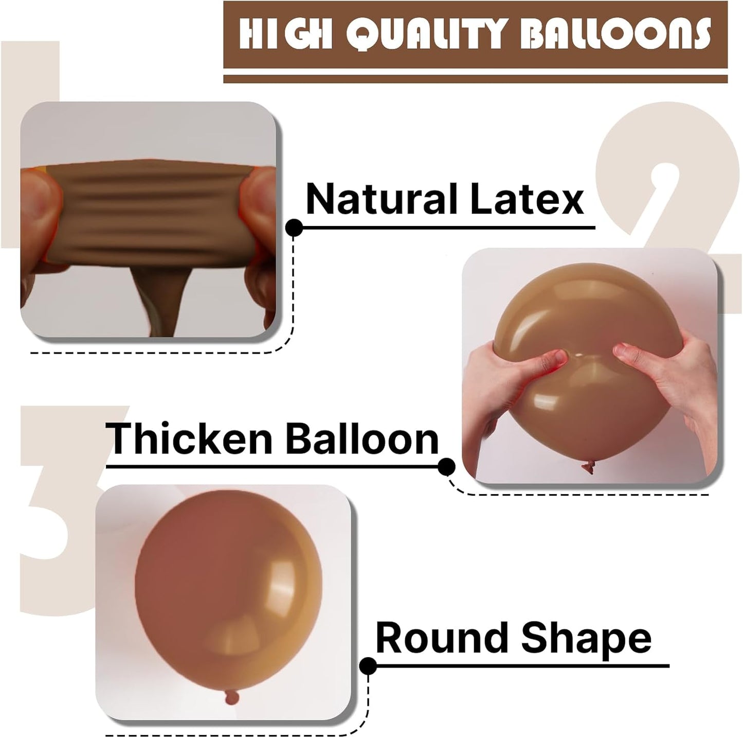 PartyWoo Brown Balloons 100pcs 5 Inch Small Mini Boho Neutral Coffee Tan Fall Latex Balloons for Wedding Baby Shower Gender Reveal Graduation Safari Woodland Birthday Fall Party Decorations Brown-F09