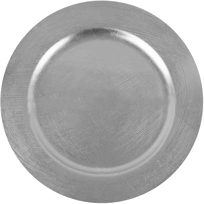 Efavormart 12 pcs 13" Silver Round Charger Plate Dinner Chargers for Tabletop Decor Holiday Wedding Catering Event Decoration