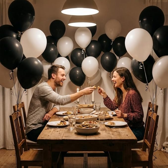 Black and White Balloons Arch Kit,130pcs White Latex Balloon Garland,Different Size Black Latex Balloons for Baby Shower Birthday Wedding Graduation Party Decorations Supplies