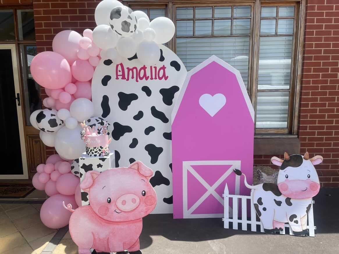 Pink Cow Balloons Arch Kit - Pastel Pink Cow Latex Balloon Different size Balloon Garland Kit for Cowgirl Baby Shower Birthday Farm Western Cow Print Animal Theme Party Decorations Supplies