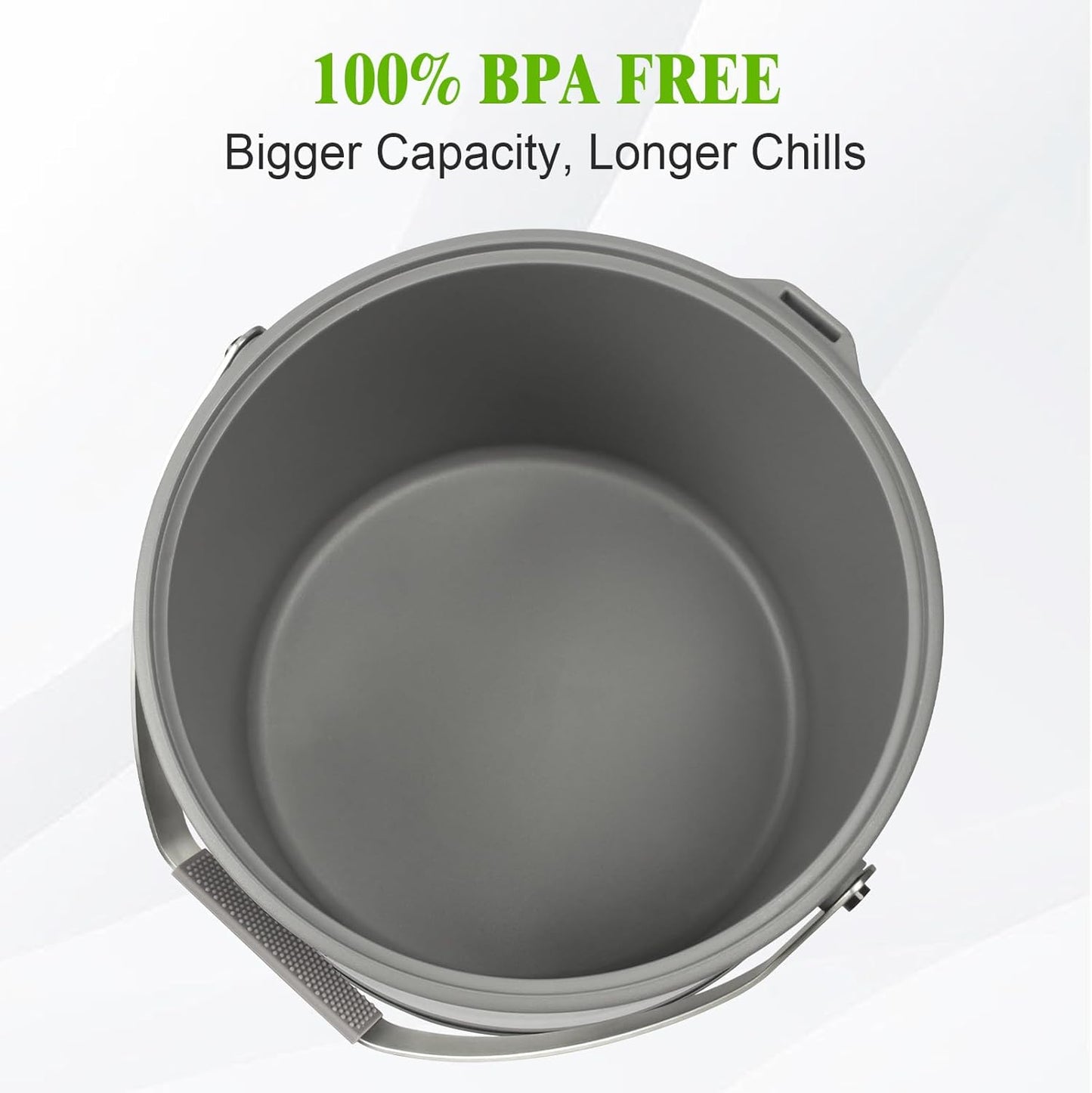 5Quart/4.8L Insulated Ice Bucket with Scoop & Lid, Double-Wall Ice Bucket,Large Party Bucket BPA Free for Cocktail Bar, Champagnes (Gray)