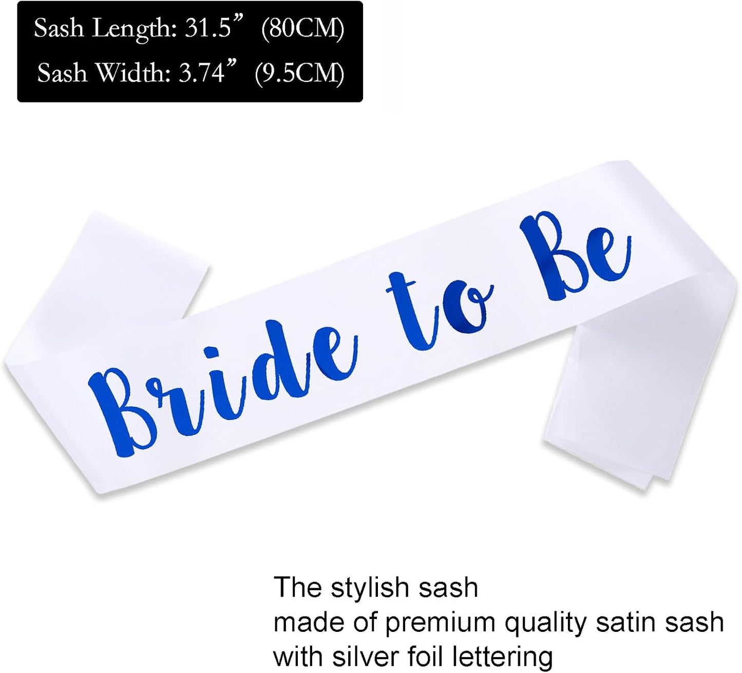 6 PACK Bachelorette Sashes for Bride and Bridesmaid, Royal Blue Maid of Honor Team Bride Sashes for Bridal Shower or Bachelor Party Decorations, Silver Letter