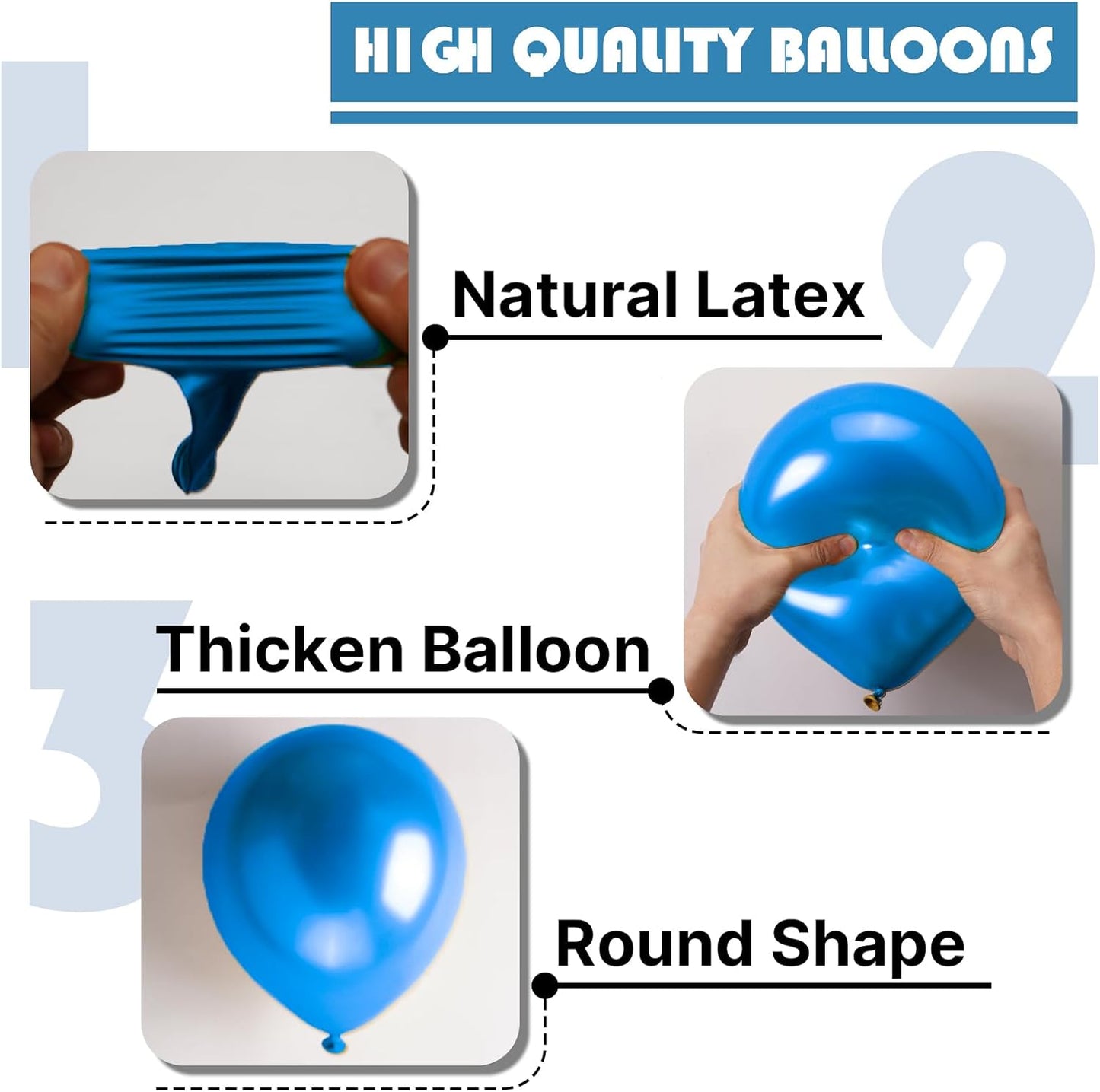 PartyWoo Metallic Blue Balloons 100pcs 5 Inch Small Mini Chrome Blue Latex Balloons for Graduation Wedding Baby Shower Engagement Baby Shower Wedding Bachelorette Birthday Party Decorations Blue-G106