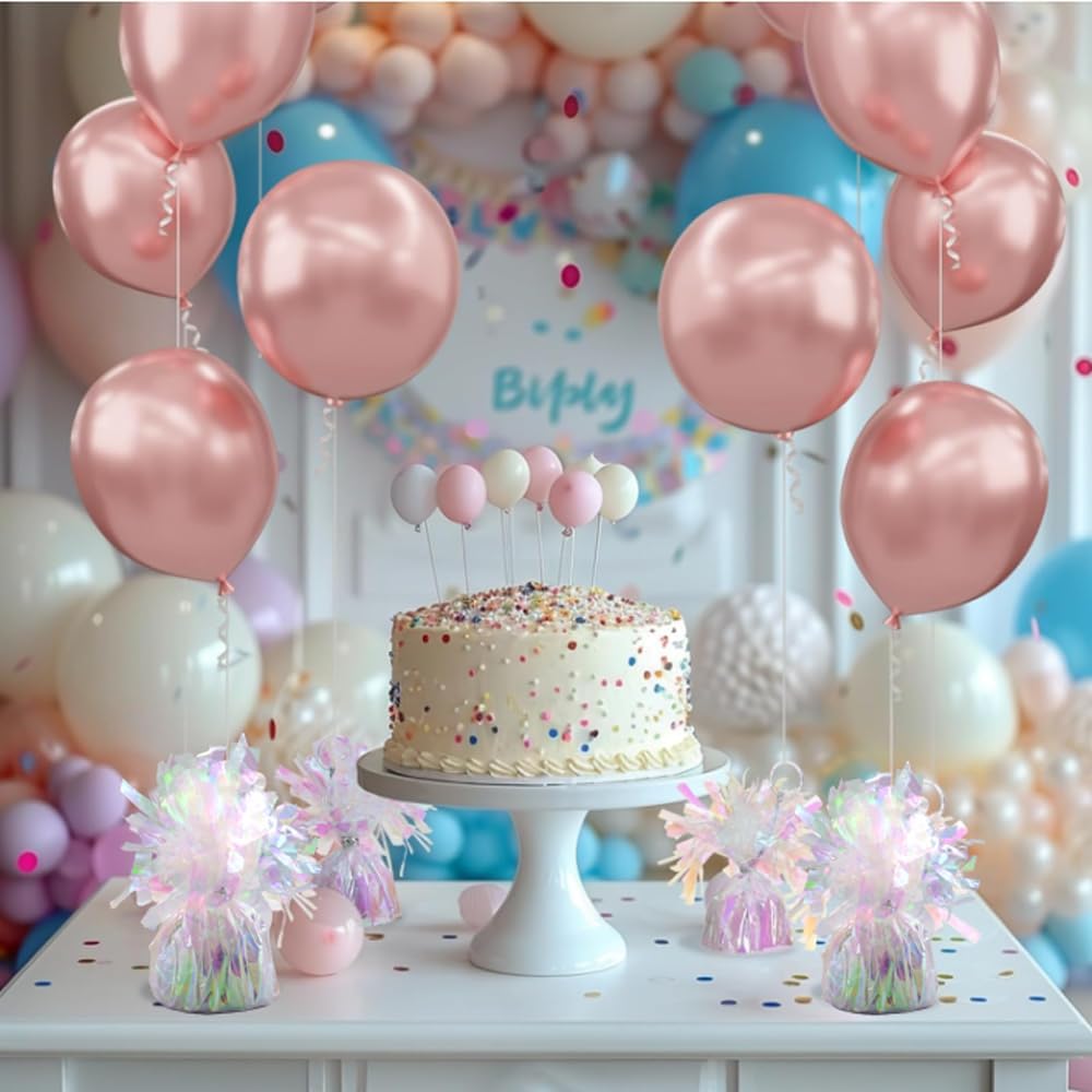 balloon weights are perfect for parties, birthdays, weddings. Each pack includes 6PCS durable weights that easily decorate balloons and elevate any celebration. (Lridescent)