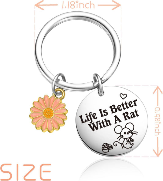 Rat Person Keychain Rat Jewelry Dad Gifts Grandson Keychain Birthday Jewelry For Girlfriend Gifts