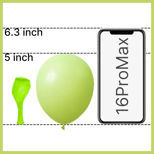 PartyWoo Lime Green Balloons 100pcs 5 Inch Light Green Latex Helium Balloons for Graduation Wedding Baby Shower Anniversary Birthday Dinosaur Jungle Golf Football Theme Party Decorations Green-Y6