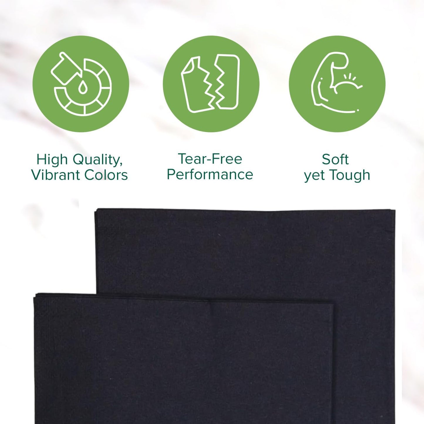 SimuLinen Paper Cocktail Napkins, Premium Disposable Beverage Napkins for Halloween, Thanksgiving and All Events, Absorbent & Durable Airlaid Material, Black, Pack of 100