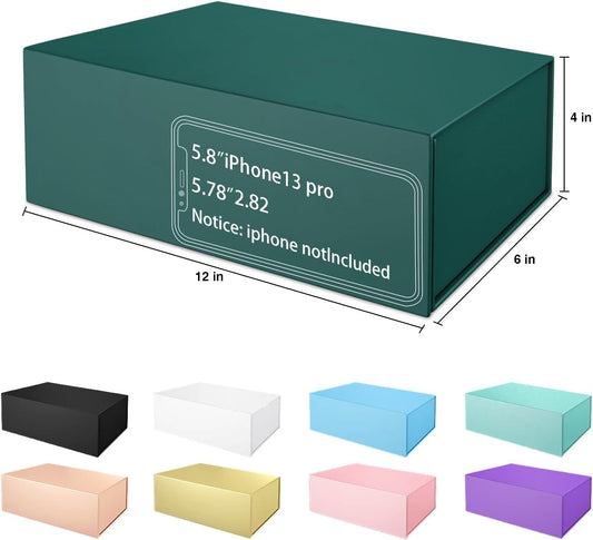 Green Gift Boxe 12" x 6" x 4" with Magnetic Closure Lid Gift Boxes for Presents,Bridesmaid Gifts Box,Cute Box,Birthday Gift box,Luxury for Gift Packaging, Magnetic Gift Box for Wrapping Gifts