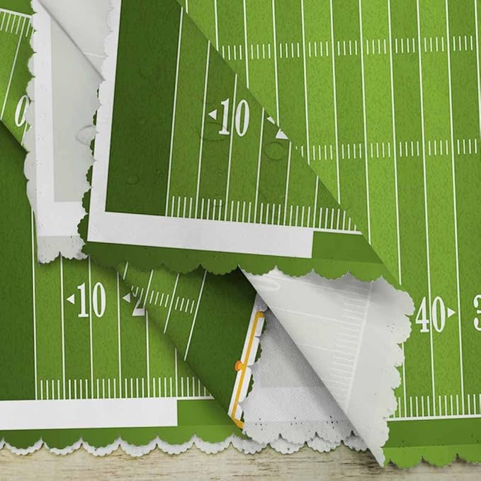 Yibeas Football Field Cloth Table Napkins Set of 4 A Grass Textured American Table Decoration Dinner Napkins for Kitchen 18 x 18 inch