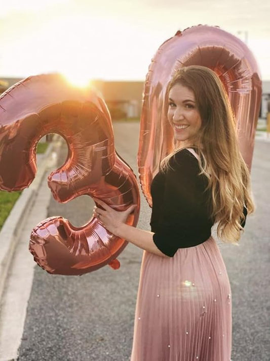 Number 0 Balloons 40 Inch Rose Gold Number Balloons for 10 20 30 40 50 60 70 80 90 100 Numbers Balloon Birthday Decorations Wedding Event Baby Shower